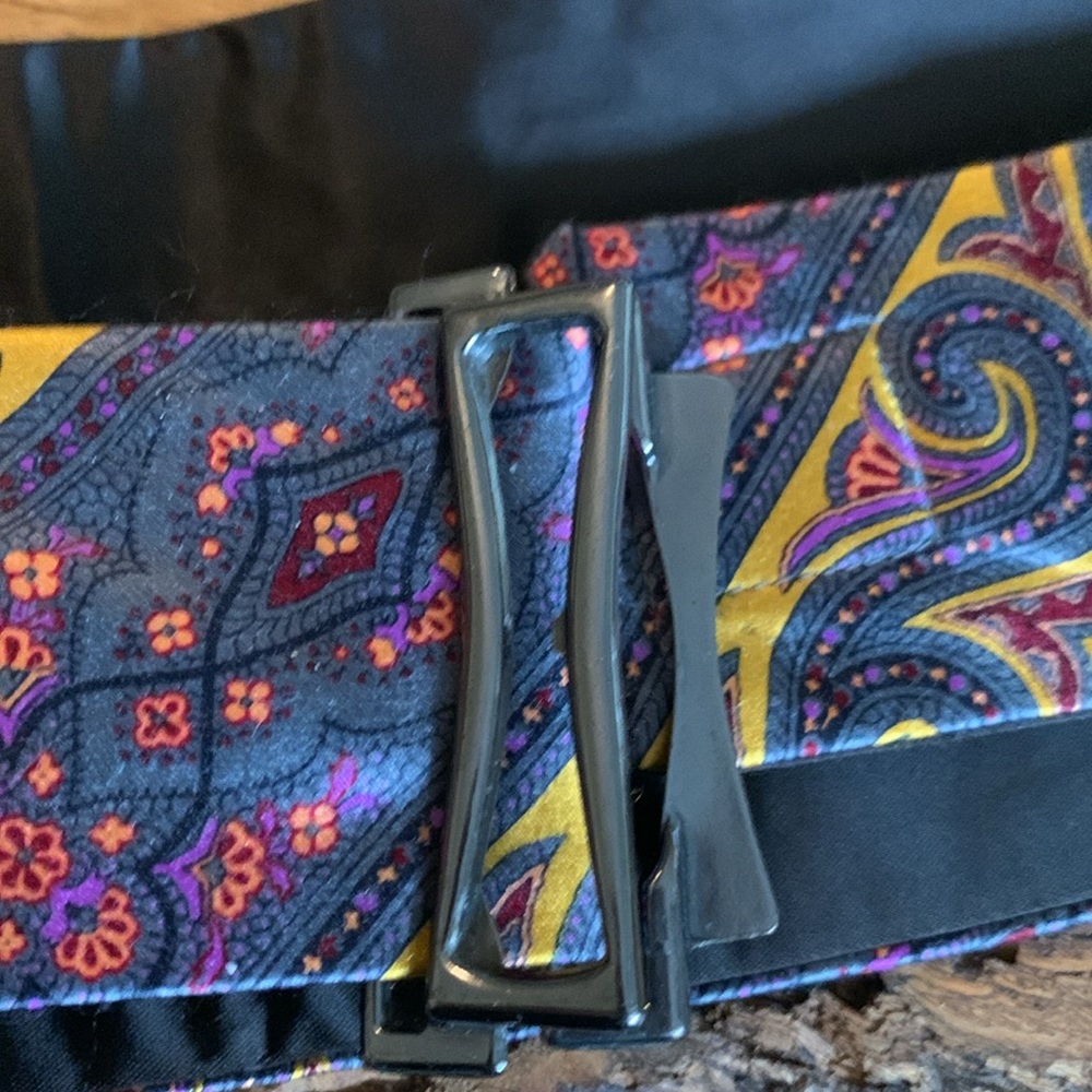 PIERRE CARDIN PAISLEY PLEATED CUMMERBUND,PROM,PARTY,GALA,BLACK TIE,COCKT… - Picture 8 of 12